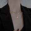 Collar de plata esterlina S999 con forma de moneda redonda de la fortuna para mujer, nuevo estilo chino, diseño minimalista, cadena de clavícula de alta gama, regalo de Año Nuevo