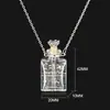 Collar con Colgante de Botella de Aceite Esencial de Vidrio Transparente en Forma de Corazón, Colgante de Botella de Fragancia, Collar Sencillo de Acero de Titanio, Regalo para Amigos y Parejas