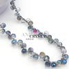 Agujero Horizontal Cristal de Fresa Cristal Facetado Cuentas Sueltas Bombilla de Luz Perlas Destellantes Accesorios para Joyería Hecha a Mano DIY Decoración Colgante para Coche