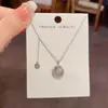 Collar con colgante de borla en forma de diamante, carácter de la suerte minimalista, moda japonesa y coreana, cadena para la clavícula versátil de lujo ligero personalizado, venta al por mayor
