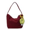 Bolso de Mano de Color Sólido para Mujer de Gran Capacidad de Tela de Nailon Suave y Encerada Bolso Simple de Axila Bolso de Mano Nuevo Bolso de Hombro para Mamá