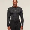 Camiseta casual de manga larga para hombre, transpirable, de secado rápido, cuello redondo, para otoño, para entrenar en el gimnasio y correr al aire libre