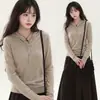 Suéter de Tricô Laranja com Capuz Estilo Coreano para Mulheres Outono Inverno Design de Camada Interna Blusa de Moletom Emagrecedora Top Base