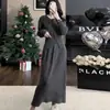 Conjunto de Cardigã Pequeno Cheiroso, Saia, Saia Longa, Suéter de Malha Duas Peças, Conjunto de Roupa Suave para o Início do Outono