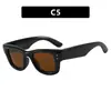 Gafas de Sol Estilo Jennie, Montura Gruesa, Gafas de Sol de Montura Cuadrada Grande, Gafas de Sol Anti-UV, Forma Cóncava para Hombres y Mujeres