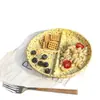 211 Plato de Cena Cerámica Dividido Vajilla para Niños Cuantitativo Colorido Salpicadura de Tinta Punto Yue Plato de Cena de Tres Compartimentos Plato para Pérdida de Peso y Reducción de Grasa