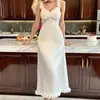 Daiyan Aliexpress Nuevo Estilo Vestido Transparente Europeo y Americano Encaje Sin Tirantes Vestido de Novia Vestido de Novia Ligero con Cola