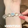 Joyas: Pulsera de Calabaza de Cristal Blanco Natural y Aguamarina, Pulsera de Cubos de Piedra Ojo de Gato, Apilable, Lujo Ligero, Nicho