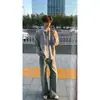 Suéter cárdigan cleanfit gris claro para hombre otoño perezoso punto de alta gama suelto canalla guapo chaqueta casual