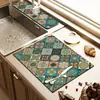 Alfombrilla Absorbente de Tierra de Diatomeas Estilo Americano Transfronteriza, Resistente a Manchas, Alfombrilla Lavable para Café, Alfombrilla para Mesa de Comedor del Hogar, Alfombrilla Drenante para Encimera de Cocina