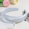 Faixa de Cabelo Acolchoada de Cetim Doce Estilo Coreano com Coração de Veludo e Design de Bolinhas, Acessório de Cabelo Faixa Alta para Mulheres Venda por Atacado