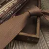 Gravata Masculina Cor Café Retrô Amarrada à Mão Britânica 8cm Formal Negócios Casamento Presente para Noivo Caixa Tendência