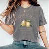 Camiseta de verano para mujer, estilo retro americano de comercio exterior, de algodón pesado lavado, con estampado de plantas para hombre y mujer.