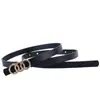 Cinturón de Tres Hebillas de Moda Versátil para Mujer, Estilo de Alta Gama, Adecuado para Chaquetas, Faldas y Jeans, Cinturón de Cuero para Mujer