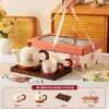 Tetera de Cerámica Camelia Retro Accesible de Lujo Juego de Té Taza para Té de la Tarde en Casa Souvenir de Alto Valor Juego de Agua
