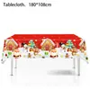 Fiesta Navideña Transfronteriza Vajilla Desechable Árbol de Navidad Papá Noel Vasos de Papel Platos de Papel Decoración de Fiesta Arreglo
