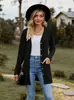 Chaqueta Abotonada de Otoño e Invierno Amazon 2026 para Mujer, Cárdigan Elegante de Color Sólido con Canalé Cepillado y Manga Larga, Estilo Polo