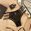 Nueva Serie Leopardo Negro Encaje Puro Deseo Sexy Estilo Francés Tanga para Mujer