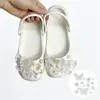 Accesorios para zapatos Croc, piezas para armar tú mismo, flores metálicas tridimensionales de lujo ligero con diamantes y perlas, hebillas de zapato desmontables, decoración de superficie de zapato