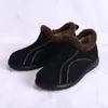 Zapatos de Frijol con Felpa de Invierno Nuevo Estilo para Mujer Zapatos de Tela Old Beijing para Mujeres de Mediana Edad y Mayores Zapatos Casuales Engrosados Cálidos para Personas Mayores