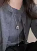 Collar de Mariposa de Plata de Ley S925 Aquamarina Versátil Diario para Mujer, No se Desvanece, Nicho, Gama Alta, Cadena para Clavícula de Lujo Accesible Nuevo