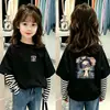Camiseta de manga larga a rayas para niña, nuevo estilo primavera/otoño, top de cuello redondo moderno para bebés, ropa infantil holgada y casual