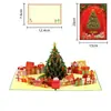Cartão de Saudação de Natal Música Luz Árvore de Natal Colorida Estéreo Criativo Presente Envelope Bênção Cartão de Exportação Transfronteiriça