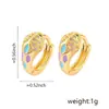 Europa y Estados Unidos INS chapado fino en cobre oro de 18 quilates color mixto circón aceite serpiente aretes mujer transfronterizo suministro moda Joker