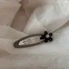 Presilha de cabelo vintage em acetato com estampa de leopardo, com toque de luxo, presilha BB flor de strass requintada, grampo de cabelo oval, presilha de franja, acessório de cabelo