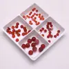 Pedra Solta Redonda Lisa de Ágata Vermelha com Fundo Plano, Gema de Ágata Vermelha com Fundo Plano para DIY, Pedra Solta Vermelho Coral para Nail Art, Superfície Semi-Arredondada