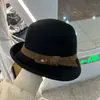 Sombrero de Pescador de Lana con Lazo Estilo Hepburn Francés para Mujer, Sombrero Cubo Elegante Vintage para Otoño e Invierno, Sombrero Fedora Versátil con Ala Enrollada