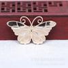 Broche de mariposa esmeralda con punta de aceite, color cobre dorado, bañado en oro, estilo Yiwu, nuevo estilo chino, B2897