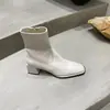 Botas Martin blancas de alta gama, botines estilo francés, nueva colección otoño y verano, forradas de felpa, botas ajustadas para mujer