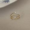 Anel de zircônia com gota de óleo esmaltado violeta de flor de íris francesa, anel feminino de luxo leve, de alto grau, anel de dedo indicador, novo produto