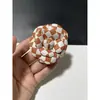 Tela de Microfibra Estampada Elegante de 6.6cm Flor Camelia Flor Pequeña Fragante Joyería Flor para Zapato Broche de Solapa Pinza para el Cabello Broche