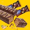 Galletas Wafer Sándwich de Chocolate y Fresa Barras de Chocolate con Nueces Barras Energéticas Snacks para Dormitorio Al por Mayor