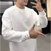 Tobefly [Camiseta de Manga Larga con Forro de Felpa Cálida] Sudadera de Cuello Redondo Capa Base para Otoño e Invierno, Camiseta Versátil Casual para el Viaje