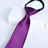 Gravata pequena com zíper 5,5cm fácil de puxar jacquard listrado preguiçoso gravata conveniente outono e inverno novo em estoque