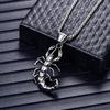 Collar de escorpión de acero de titanio para hombre, joyería al por mayor, colgante de escorpión de fundición de acero inoxidable punk rock para hombre.