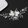 Peines Artesanales Europeos y Americanos, Tocados de Novia, Peines de Flor de Arcilla Suave con Pedrería, Accesorios para el Cabello, Vestidos de Novia, Accesorios para el Cabello de Novias