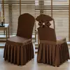 Capa de Cadeira de Hotel com Laço Plissado, Capa de Cadeira para Restaurante de Hotel Banquete, Acabamento Brilhante Cetim
