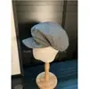Versão Coreana Primavera e Verão 2025 Novo Chapéu Newsboy Listrado Retrô de Nicho Chapéu Boina para Proteção Solar Emagrecimento Facial Circunferência Craniana Pequena Grande