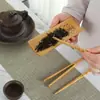 Bandeja de té electrónica pinza de té pequeña aguja de té cucharilla de té té disfrutar del té Loto juego de té kung fu accesorios seis caballeros