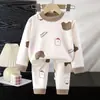 Conjunto de ropa interior térmica para niños y niñas, ropa cálida para el hogar, conjunto de dos piezas para primavera y otoño