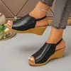 Sandalias de cuña casuales cómodas para mujer de talla grande, estilo slip-on, nuevas de verano 2026, talla única para todos