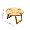Mesa Dobrável de Madeira Mini Bandeja de Piquenique de Madeira para Exterior Mesa Portátil de Lanche para Lazer Porta-Vinho de Madeira Maciça