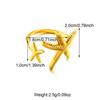 Anillo de estrella de mar de acero inoxidable chapado en oro de 18 quilates estilo vacaciones de verano transfronterizo de Europa y Estados Unidos, el anillo no se desvanece, diseño nicho, anillo que combina con todo