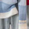 Suéter de Punto a Rayas con Cuello de Solapa para Mujer, Nuevo Top Base Ajustado Otoño/Invierno 2026, Suéter Elegante