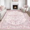 Alfombra grande estilo persa para sala de estar, hogar, plantas y flores, resistente al desgaste y duradera, alfombra para sofá y mesa de centro en stock