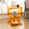 Mesa Auxiliar de Sofá de Acrílico, Mesa de Esquina Creativa, Mesa de Centro para Sala de Estar, Estante de Almacenamiento, Estante de Almacenamiento Simple para Dormitorio, Mesita de Noche
